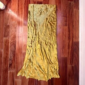 Free People Gold Velvet Maxi Skirt